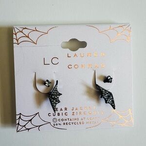 NWT LC Lauren Conrad Black Ear Jacket Earrings 🖤🕷️🕸️